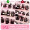 Self Adhesive Lash Clusters Kit Flu-ffy 8-16mm No Glue Lashes Press On Lashes, 60 Pcs Glueless DIY Eyelash Extensions Kit Pre Bonded Lash Clusters with Eyelash Curler and Lash Tweezers(No Glue FD24)