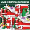 Christmas Blocks, Gingerbread House Building Blocks 322PCS DIY Brick Christmas Pen Holder for Boys Girls 6-10 Years Old Compatible with Lego