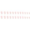 Ombre Press on Nails Short Square Fake Nails Nude False Nails Pink Nails Press ons Full Cover Acrylic Stick on Nails Gradient White French Tip Glossy Glue on Nails for Women Manicure Set 24Pcs