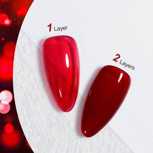 GAOY Sheer Red Gel Nail Polish,16ml Soak Off Jelly Gel Polish, Translucent Color UV Light Cure for Nail Art DIY at Home, 1541 Wine Red
