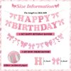 Pink Bow Happy Birthday Banner Garland, 2Pcs Coquette Bow Banner Birthday Party Decorations for Girls Bow Theme Birthday Baby Shower Bridal Shower Bachelorette Coquette Party Supplies