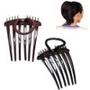 Ponytail Bump it UP Volume Inserts Lightweight Hair Styling Tool with Elastic Band, Create Full Bodied Hair in Seconds for Any Occasions (Coffee + black)