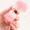 heemeei Nail Dust Brush for Acrylic Nails, Nail Art Dust Powder Remover Brush with Sequins and Liquid Dandle, Soft Kabuki Nail Art Dust Clean Pink White Hair for Makeup Manicure