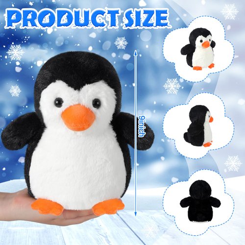 7 Pcs Penguin Plush Toys Set Penguin Stuffed Animal Zoo Penguin Toys with Mom and Small Baby Cute Penguin Plushie Realistic Baby Animals for Gift Christmas Birthday Bag Stuffings Decoration(Penguin)