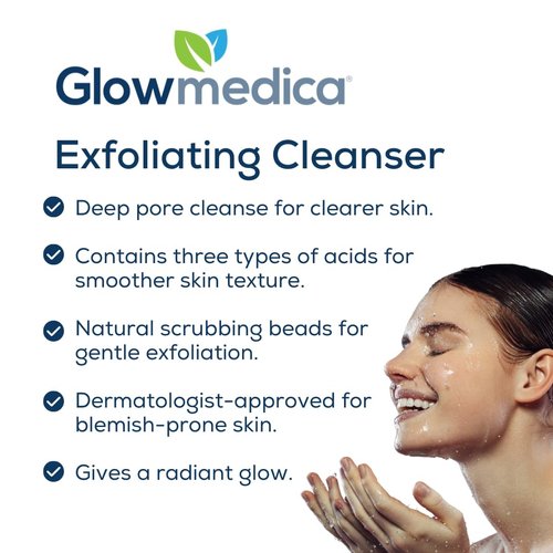 Glowmedica Exfoliating Cleanser with Glycolic, Lactic & Salicylic Acids, 8 fl oz