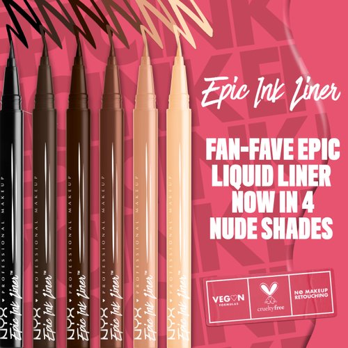 NYX PROFESSIONAL MAKEUP Epic Ink Liner, Waterproof Liquid Eyeliner with Vegan Formula - Graham Cracker (Light Brown Matte)