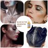 Wugbc Body Glitter Gel, 70 ml Silver Hair Glitter Holographic Face Glitter Rave Accessories for Women Easy to Use Body Shimmer Iridescent Sparkling Sequins Festival Party Concerts Makeup