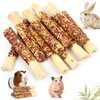 Abizoo Natural Rabbit Chew Toys,10 Sticks Sweet Bamboo Sticks for Rabbits with Petals,Bunny Chew Toys for Guinea Pig,Chinchilla,Hamster Treats Pet Wood Chews Snack Healthy Small Animals Toys for Teeth