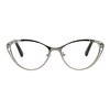 PASTL Womens Reading Glasses Magnified Readers Cateye Frame Spring Hinge Silver +2.75