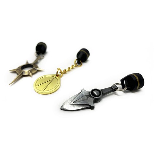 Citadel Black Mini Desktop Buddy - 3 Pack - Magnetic Metal Gaming Accessory with Drawstring Bag, Mini Video Game Pendant, Strong Neodymium Magnet, Gift for Gamers