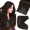 Full Shine Clip in Hair Extensions Human Hair 8 Pcs Brown Hair Clip in Extensions Pu Seamless Clip in Real Hair Extensions Double Weft Silky Straight Natural Hair 120 Grams 14 Inch