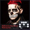Black White Face Body Paint Kit with Brushes for Art Theater Halloween Party Cosplay Clown Sfx Makeup for Adult, Pro Water Activated Face Body Paint Washable Zombie Skeleton Makeup Kit (15 Colors)