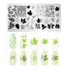 JCAKES 5Pcs Maple Leaf Nail Stamp Fall Nail Stamping Plates Nail Art Stamping Plates Nail Design Stamp Nail Art Template Acrylic Nail Tools with Nail Stamper, Scraper