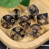 CiaraQ DND Polyhedral Dice Set for Dungeons and Dragons RPG MTG Role Playing Table Games-with 1 Dice Pouch (Transparent + Black Cloud)