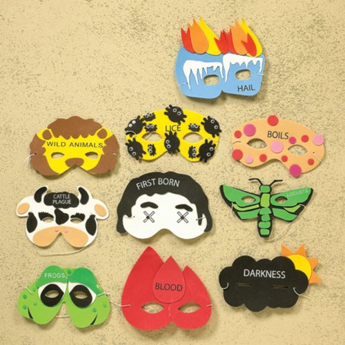 Rite Lite Passover Plague Masks Set of 10 Pesach Seder Decorations Playful Learning Jewish Holiday Party Favors Educational Goodie Bag Rewards