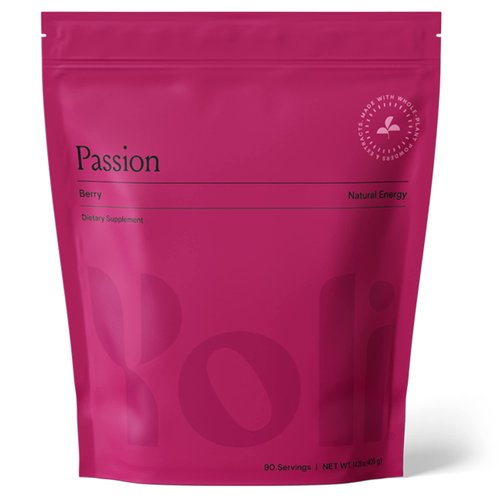 Yoli Passion Energy Drink Powder Mix - Natural Energy Drink Mix for Endurance and Stamina, Bulk 90 Servings - Berry