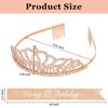 BAHABY Rose Gold It's My 18 Birthday Sash and Crown 18th Birthday Decorations for Girls Birthday Tiara Birthday Party Favors