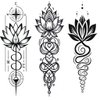 Dopetattoo 6 Sheets Temporary Tattoo Lotus Unalome Tattoo Lotus Flower Tattoo Fake Tattoos for Women Men Girls Neck Tattoo Hand Tattoory tattoo for Neck Arm Chest for Woman