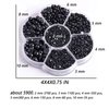 5900 Pcs Half Pearls for Crafts Black Nail Pearls for Nail Art Falt Back Pearls for Makeup Craft Pearls for Artists Creative DIY flatback Pearls for Nails（2/3/4/5/6/8/10mm）