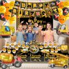 Construction Birthday Party Supplies, Dump Truck Party Decorations Include Happy Birthday Banner, Backdrop, Tableware Set, Tablecloth, Cake Toppers, Cupcake Toppers, Latex Balloons, Foil balloons