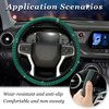 Dickno Bling Steering Wheel Cover, 15 Inch Crystal Diamond Car Steering Wheel Protector for Women Girls, Sparkling Anti-Slip Steering Wheel Decor Accessories for Most Vehicles (Green)