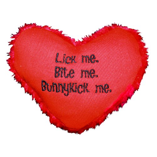 Yeowww Hearrrt Attack Catnip Toy, Lick Me Bite Me Bunnykick Me