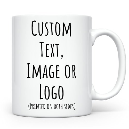 HomeBee Personalized Coffee Mug | Custom Photo Text and Logo Ceramic Mug | Customized 11 Oz Tea Cup for Men & Women | Unique Gift Idea - Taza Personalizadas Design with Picture or Message | White