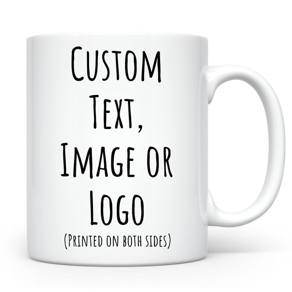 HomeBee Personalized Coffee Mug | Custom Photo Text and Logo Ceramic Mug | Customized 11 Oz Tea Cup for Men & Women | Unique Gift Idea - Taza Personalizadas Design with Picture or Message | White