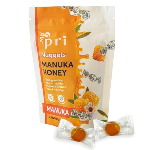 PRI Manuka Honey Nuggets, Sweet and All Natural Hard Candy Treat, 3.5oz