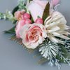 Abbie Home Flower Hair Comb - Floral Boho Comb with Rose Berry Handmade Bridal Crown Wedding Floral Headpiece (Blush Pink)