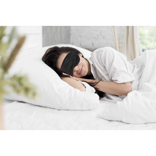 Aroy Luxury Silk Sleep Mask 100% Mulberry Silk Eye Mask/Anti-Aging (Black)