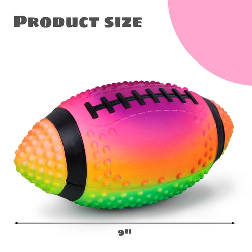 AMOR PRESENT Shindel Inflatable Football, 9 Inches Rainbow Rubber Football Mini Football for Kids Adults Football Party Favors, Fun Outdoor Toss Games, Pet Training Sports Toys