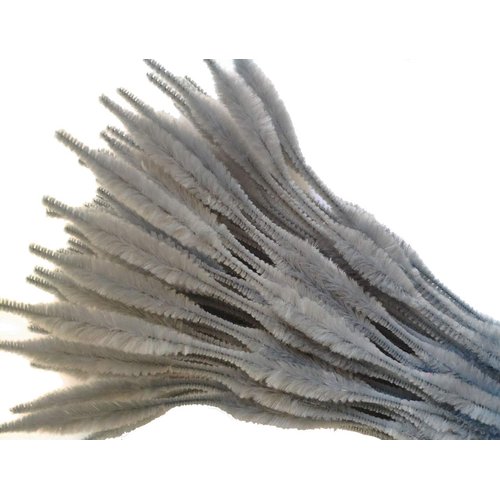 Carykon Pack of 100 Pipe Cleaners Fuzzy Bumpy Chenille Stems for Creative Handmade DIY Art Craft (Gray)