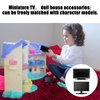 2 Pieces Dollhouse Miniature Furniture 1:12 Doll House Miniature TV Television with Remote Control Dollhouse Mini Model Toy Dollhouse Mini Decoration Accessories