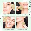 PLANTIFIQUE Gua Sha Facial Tools - Massage Tool - Jawline Sculptor - Face Sculpting Tool for Your Skincare Routine - Jade Gua Sha