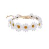 Floral Fall Boho Sunflower Crown Hippies Daisy Hair Wreath Bridal Headpiece Photo Props DY-01 (White)