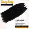 Human Hair Tape in Extensions for Black Women Curly Tape in Extensions 20inch 3B 3C Jerry Curly Tape ins Real Human Hair Extensions 50g 20pcs for Short Hair