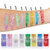 Paminify Green Face Body Glitter Stick, Christmas Hair Glitter Rave Singer Concert for Kids and Women,Face Glitter Green Paint for Hair Eye Clavicle,Waterproof Shimmer Accessories for Parties & Events