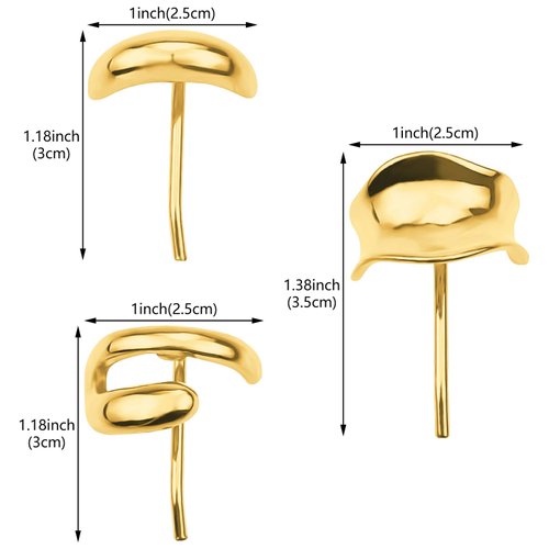 Aswewamt 3 Pcs Gold French Hair Clips, 1Inch Metal High Ponytail Hair Buckles Decorative Barrettes Strong Hold Hair Clips Accessories for Women