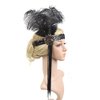Bubbmi 1920s Flapper Headband Peacock Feather Headpiece, Great Gatsby Headband Costume Accessories for Women Showgirl Parties (HD5833)