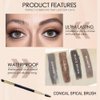 Eyebrow Gel, Tinted Brow Pen, Btow gel Upgraded to 72 Hours Long Lasting, Smudge-Proof, Sweat Resistant, Natural, Waterproof, with Brush, 5g (2# BRUNETTE)