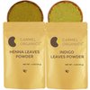 CARMEL ORGANICS Hair Color Henna & Indigo Leaves Powder Combo (4 Ounce Each) For black & Brown hair| No added colours or chemicals | Non-GMO | Pure And Natural Dried Leaves
