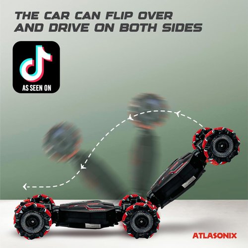 Gesture Sensing RC Stunt Car - Hand Controlled RC Car with 360° Rotating Stunts, Double-Sided Driving, and Hand Gesture Remote Control - Rechargeable Toy for Kids Ages 4-8