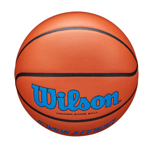 WILSON Evolution Indoor Game Basketball, Royal, Scarlet, Size 6 - 28.5"