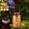 Solar Lantern Outdoor Hanging Lights Christmas Birthday Gifts for Women Mom and Grandma Butterfly Flower Metal Garden Decor Outside Waterproof LED Solar Lanterns for Patio, Yard, Pathway,Landscape