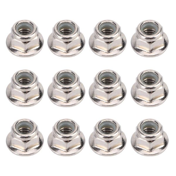 Wheel Lock Nut Non?Slip Metal Tire Lock Nut 4mm Compatible with Axial SCX10 1/10 RC Model Car 12PCS(Silver)