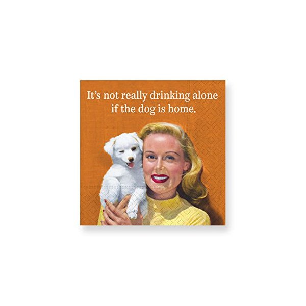Design Design If The Dog is Home Cocktail Napkins, 5", Multicolor