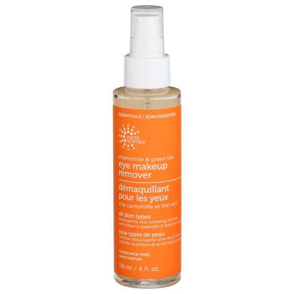 Earth Science, Makeup Remover Eye Chamomile Green Tea, 4 Fl Oz