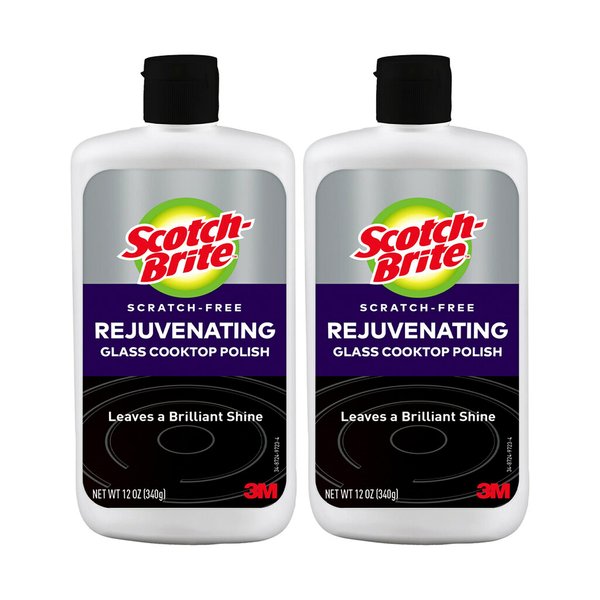 Scotch-Brite Rejuvenator Glass Cooktop Polish, Scratch-Free, 12 Ounce (Pack of 2)