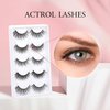 ACTROL False Eyelashes Natural Mixed 5 Pairs Fluffy Volume Wispy Handmade Long Dramatic Faux EyeLashes